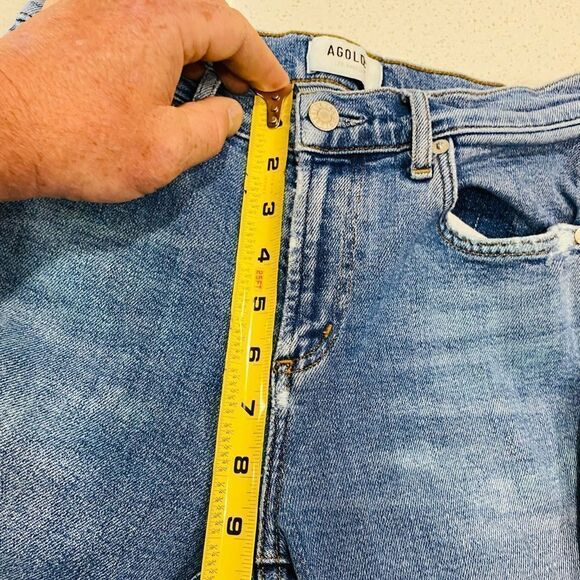 AGOLDE Toni Mid Rise Straight Skinny Stretch Jeans 25x26 EUC - Picture 9 of 10